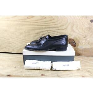 Bally Switzerland Mens Shoes 10D Black Calf Leather Kiltie Tassel Dust Bags